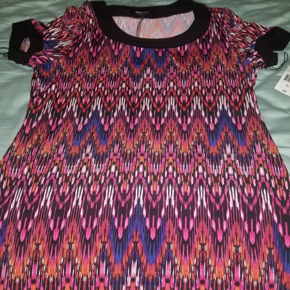 RN Studio Short Sleeve Casual Dress Plus